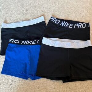 Nike Pro Black and Blue Shorts